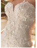 Strapless Classic Lace Tulle Wedding Dress